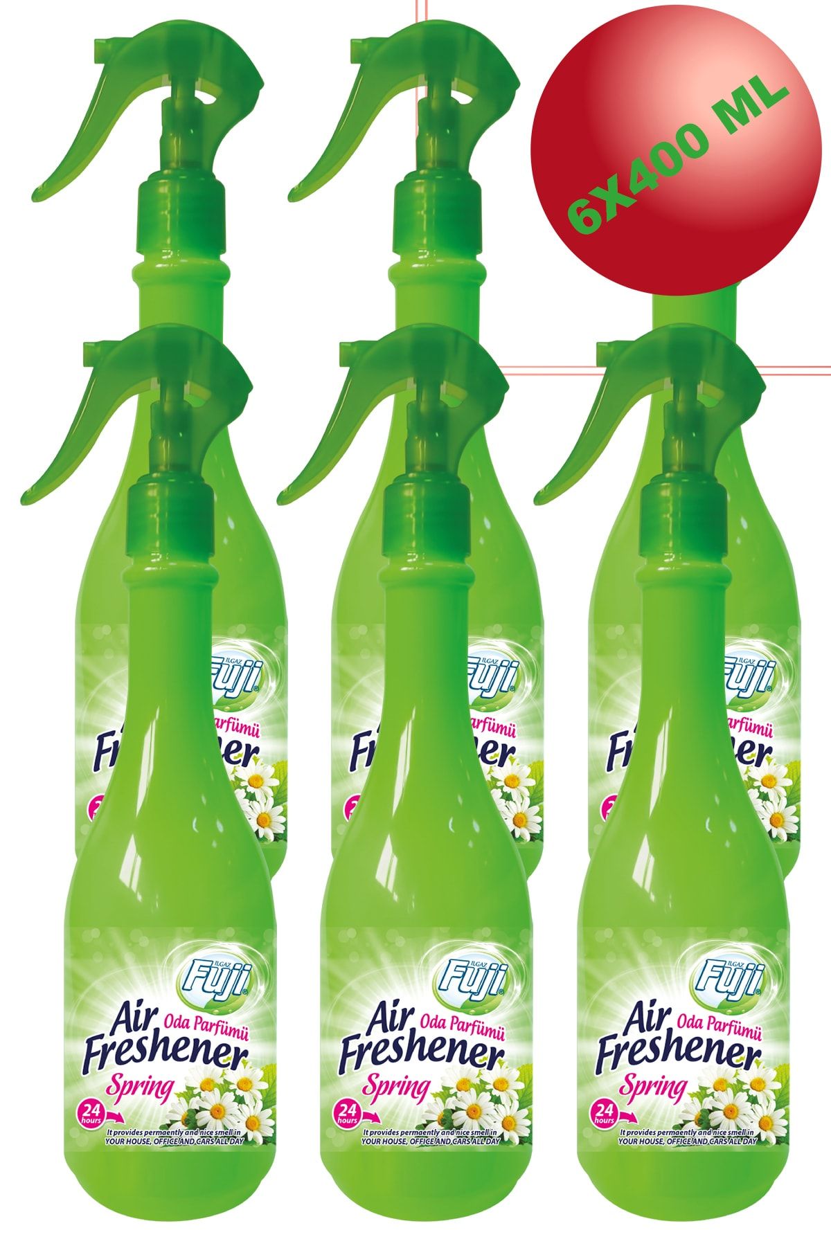 FUJI 6lı Neon Air Oda Spreyi Kalıcı Bahar Oda Kokusu Spring Beyaz Papatyalar 400 ml Oda Parfümü