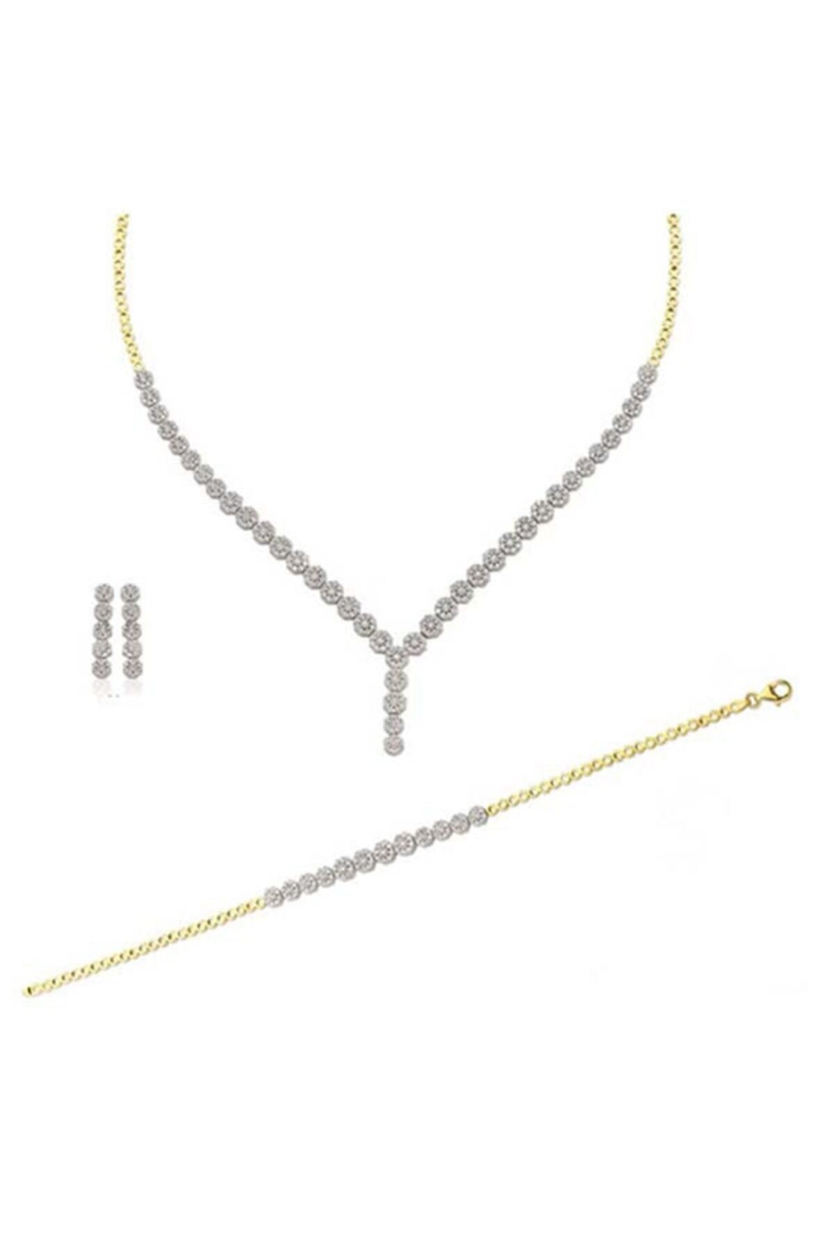 Altınbeyi Papatya Model Taşlı Altın Set 20 Gram