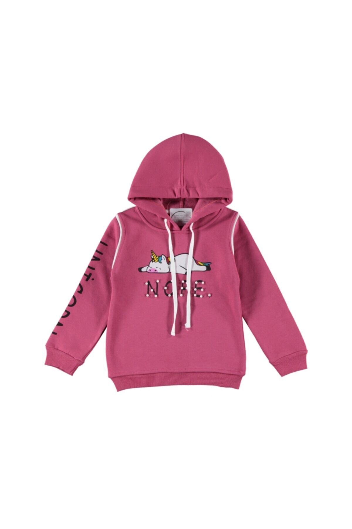 Ekspres16 Kız Çocuk Incili Baskılı 3 Ip Sweat