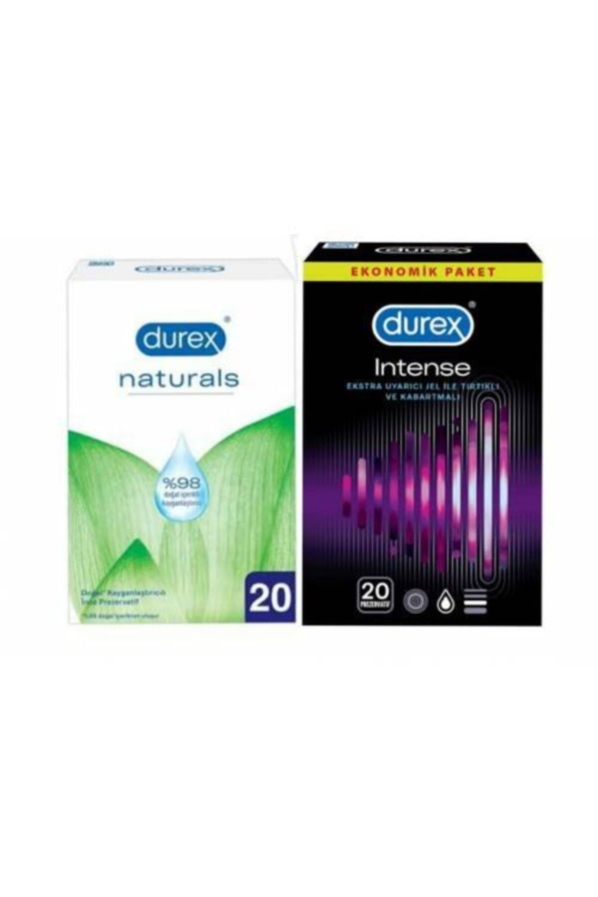 Durex Prezervatif Naturals 20 Li + Intense 20 Li
