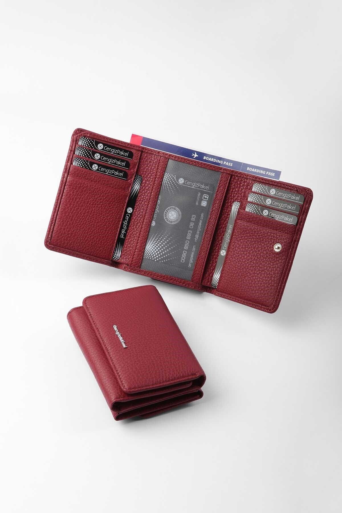 CENGİZ PAKEL Hakiki Deri Kadın Cüzdan Bordo-65160t