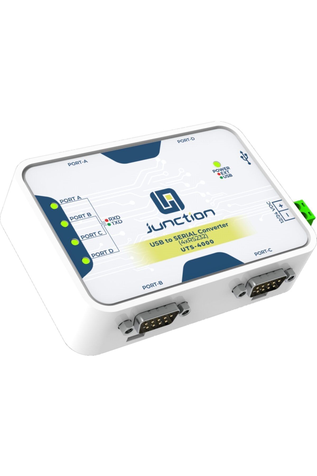 junction Usb`den 4 Port Rs-232 Seriye Çevirici Dönüştürücü Adaptör Uts-4000
