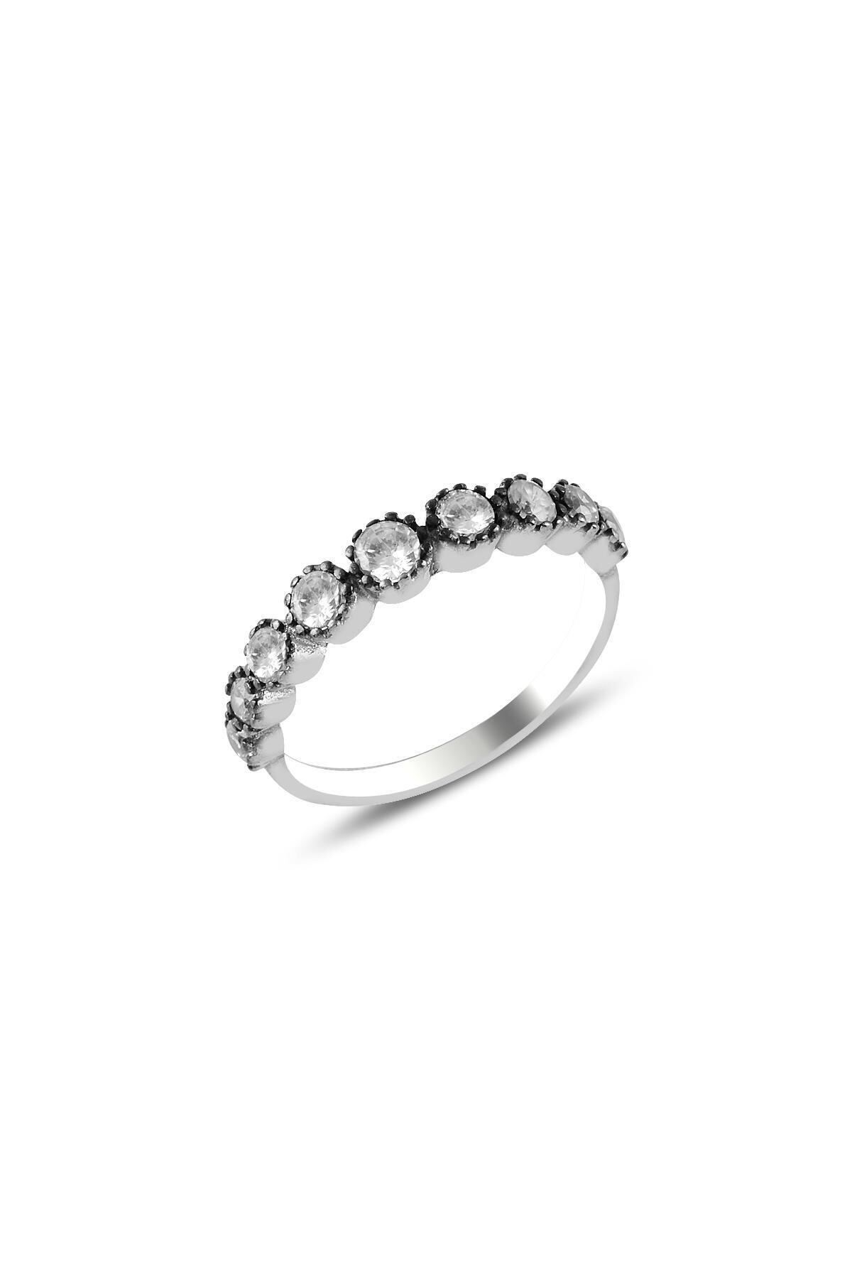 Söğütlü Silver Gümüş Rodyumlu Pırlanta Modeli Zirkon Taşlı Yüzük
