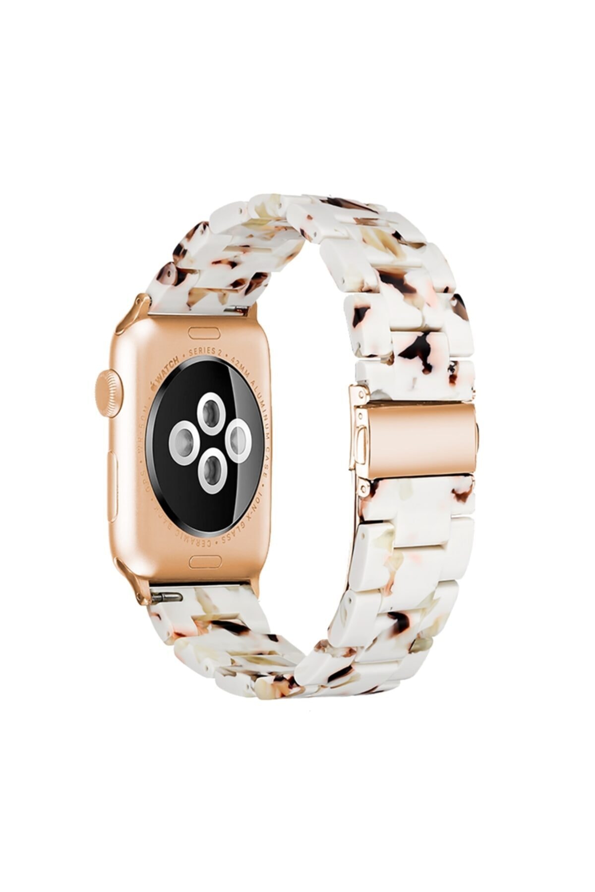 BİPOWER Apple Watch 38-40mm Krd25 Resin Kirli Beyaz Kordon