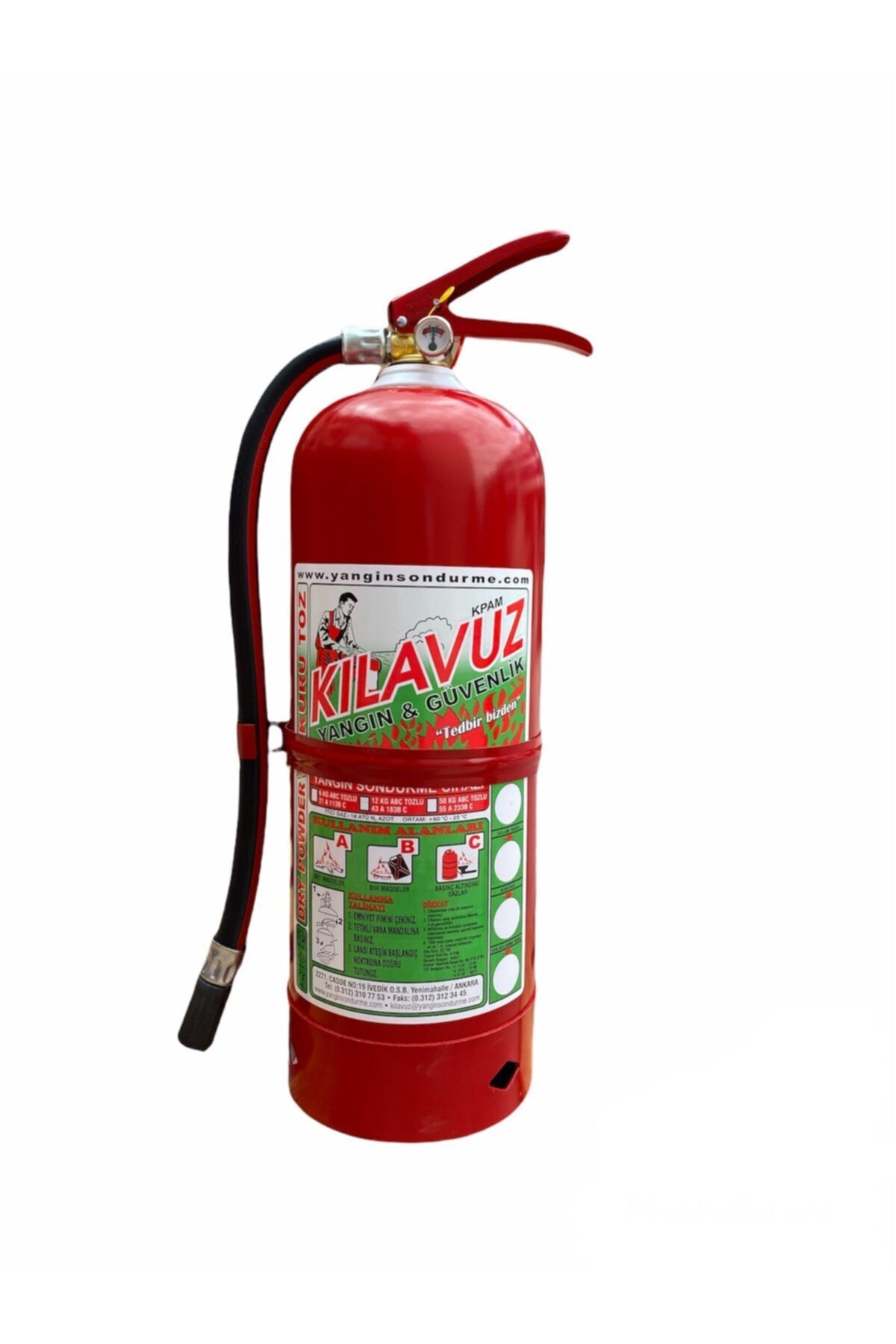 KPAM KILAVUZ YANGIN ve GÜVENLİK 6 Kg Abc Tozlu Yangın Söndürme Cihazı ( 4 Yıl Garantili)