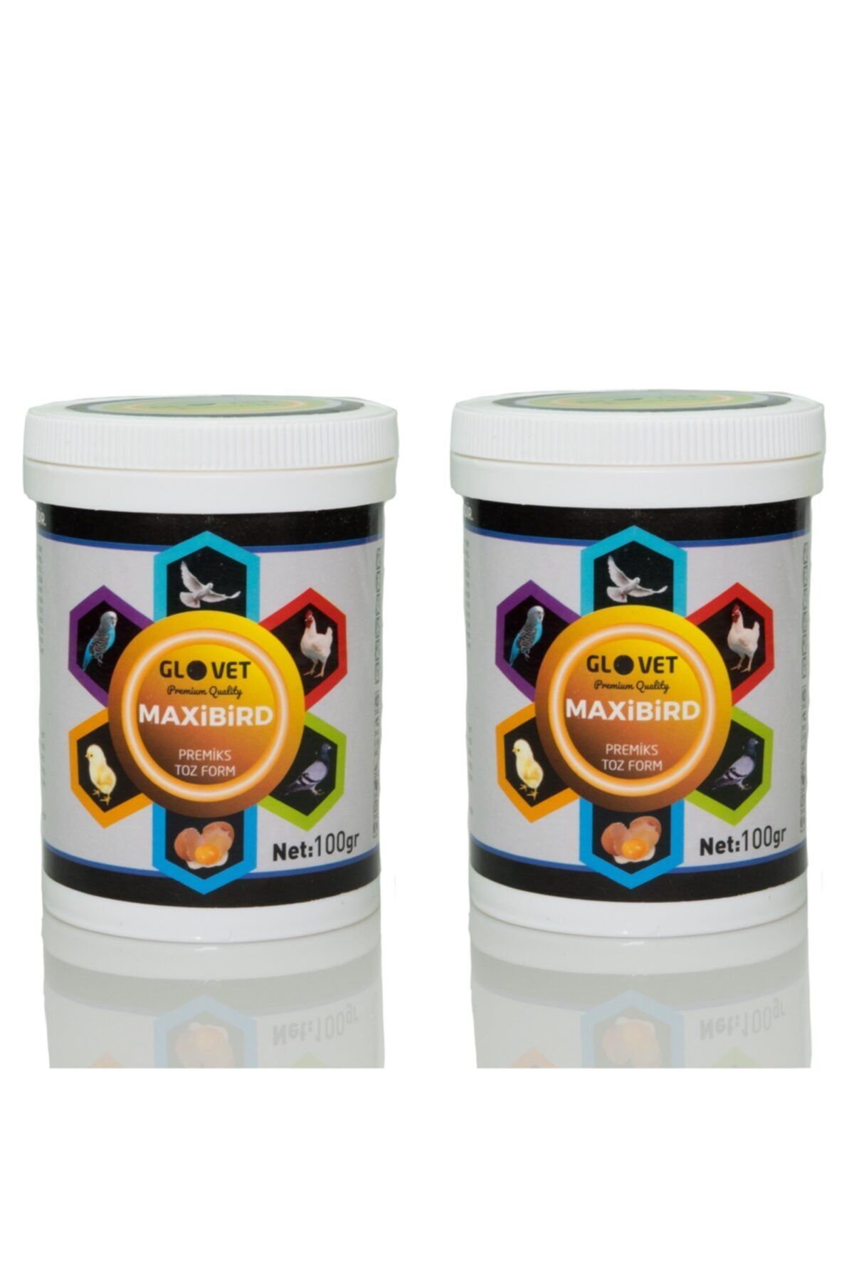glovet Maxibird 100 Gr 2 Adet Premiks Vitamin Mineral Kanarya Kanatlı Hint Horozu Papağan Sultan Papağanı