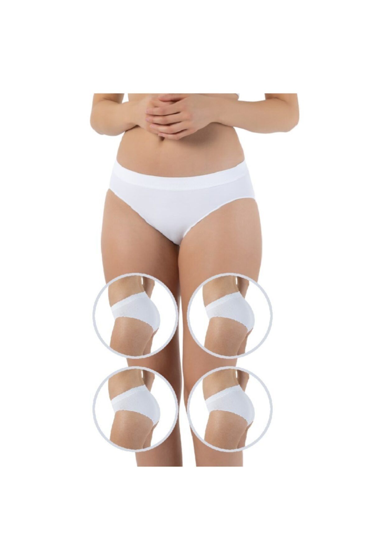 Formeasy Kadın Beyaz 4'lü Set Dikişsiz Slip 6400