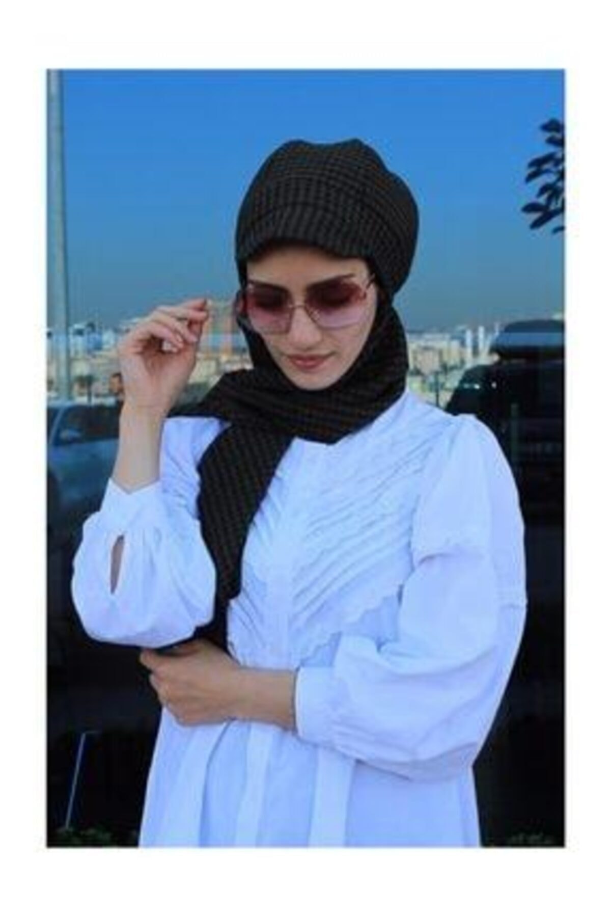 Zehra Hazır Havuz Tesettür Giyim (tesettür Bone Şal) Kaşe Atkılı Şapka Bone Haki