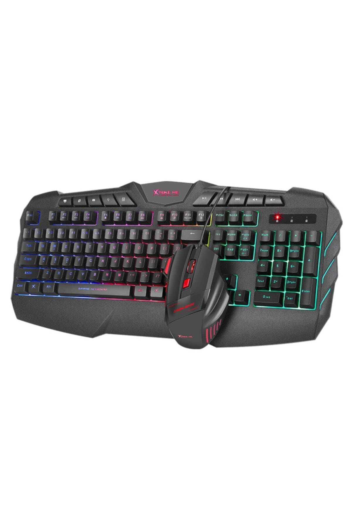 BLUPPLE Xtrıke Me Mk-880 Ledli Oyuncu Klavye + 2400 Dpi Mous Set Mouse