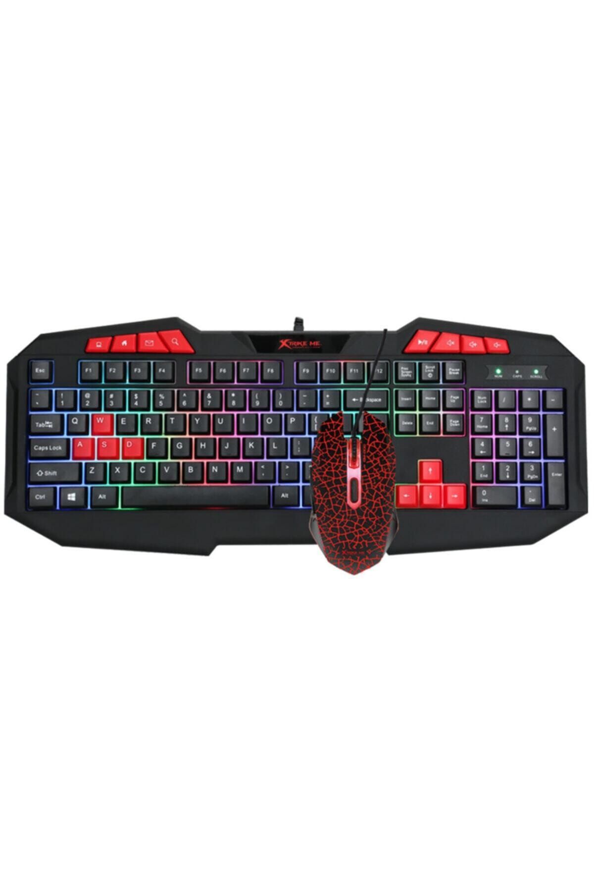 BLUPPLE Xtrike Me Mk-503 Gaming Oyuncu Klavye Mouse Şık Tasarım Dokunma Hissi Usb Işıklı Oyun Klavye