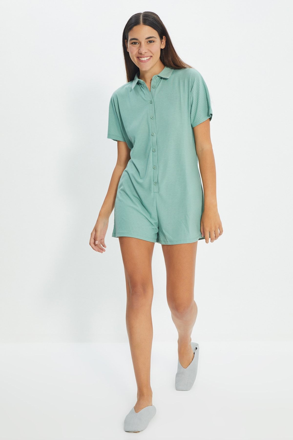 TRENDYOLMİLLA Mint Kaşkorse Örme  Tulum THMAW22TU0099