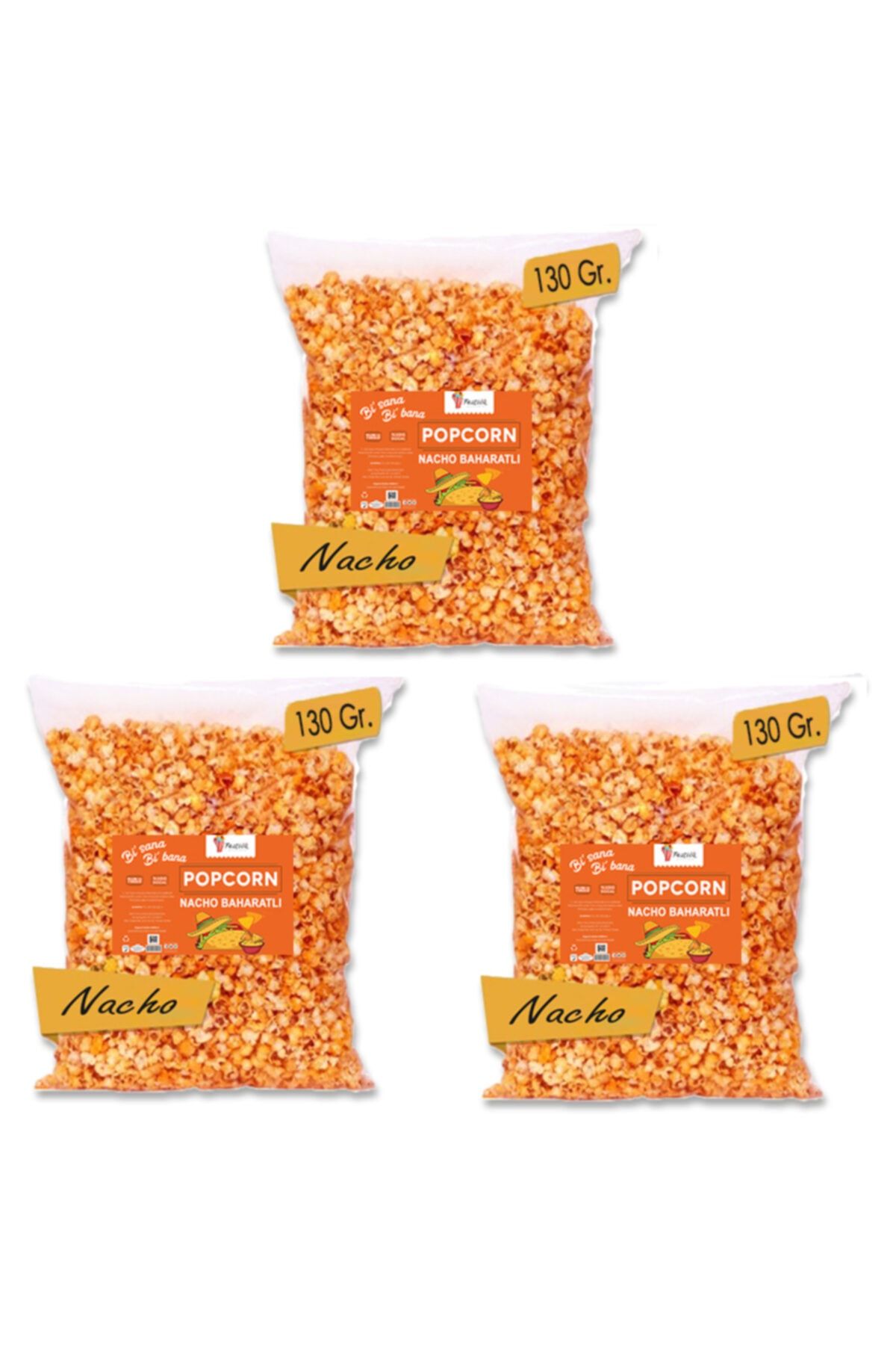 Festiva Gıda 3 Kutu Nacho Baharatlı Patlamış Mısır 130 gr