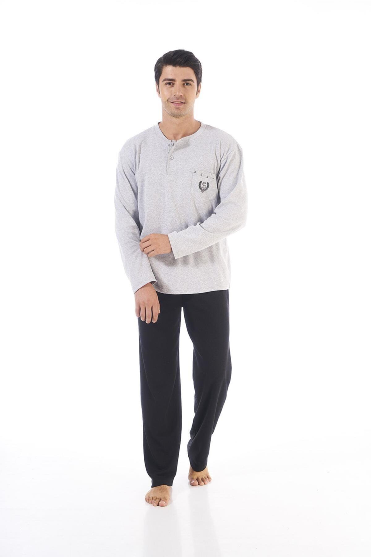 Estiva Erkek Interlok Kışlık Penye Pijama Takımı