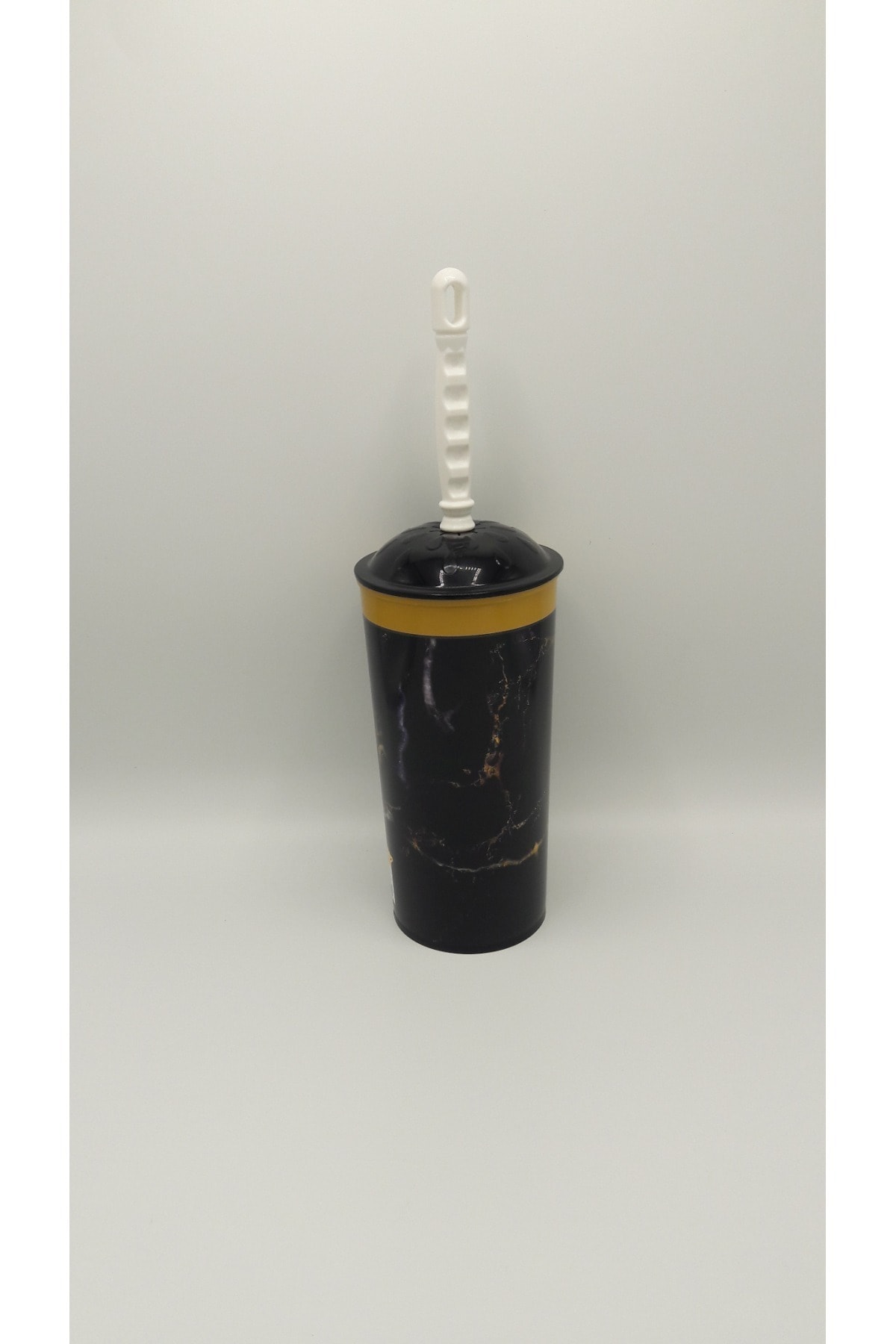 MorzaYolu Wc Fırçası Plastik-mermer Desen- Siyah (35 Cm)