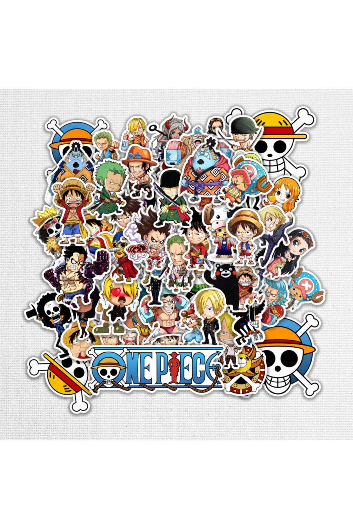 Flamelt One Piece Hasır Şapka Korsanları Chibi Sticker Seti - 60 Parça