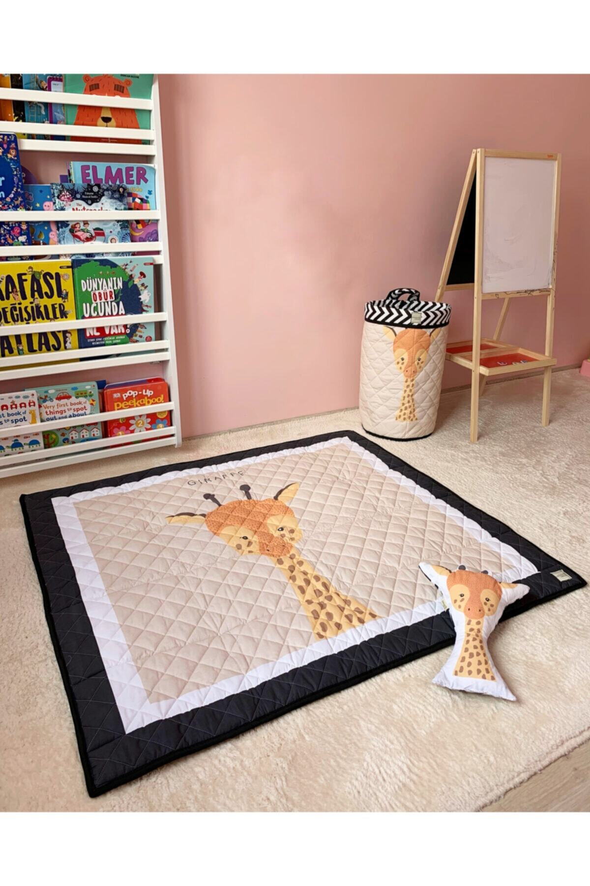 Endee Collection Giraffe Kapitone Bebek Oyun Halısı-matı Seti
