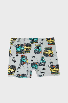 Desenli Streç Pamuklu 5'li Paket Boxer Erkek Çocuk BOXER 6651007ARABA Image 3