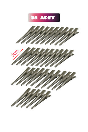 35 Adet Saç Pensi- Kuaför Saç Pensi - Fön Pensi - alüminyum pens Image 0