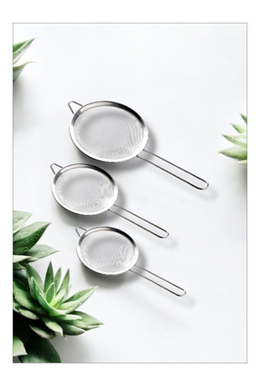 Çay Süzgeci Paslanmaz Metal Çay Süzgeci Bitki Çayı Demleme Süzgeç Çok Amaçlı 3 Lü Set Image 1