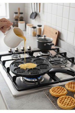 Waffle Tavası - Döküm Pankek Tavası - 27 CM Image 0