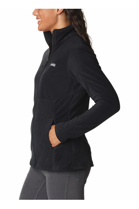 XK0841 Siyah Kadın Dik Yaka Normal Kalıp Polar Sweatshırt Image 1