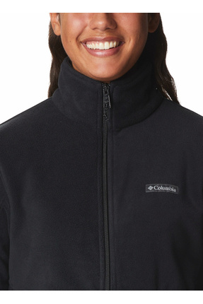 XK0841 Siyah Kadın Dik Yaka Normal Kalıp Polar Sweatshırt Image 2