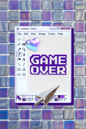 Game Over Kabartmalı Dekoratif Obje - Mor | Masaüstü ve Duvar Süsü | Hediye Image 1