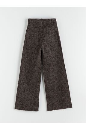 LCW Modest Leopar Desenli Wideleg Kadın Jean Pantolon Image 7