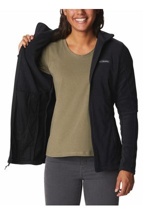 XK0841 Siyah Kadın Dik Yaka Normal Kalıp Polar Sweatshırt Image 3