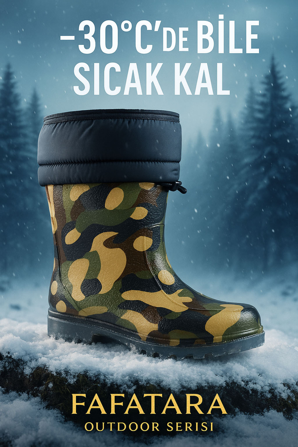 چکمه های پشمی طرح دار ضد آب مقاوم در برابر -30 درجه چکمه های شکارچی و ماهیگیر