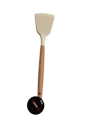Ahşap Saplı Silikon Spatula- Beyaz Image 0