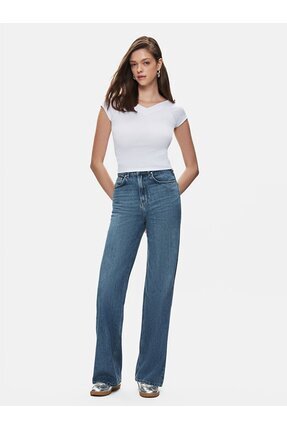 Vıonne H Geniş Paça Yüksek Bel Jean Pantolon Image 0
