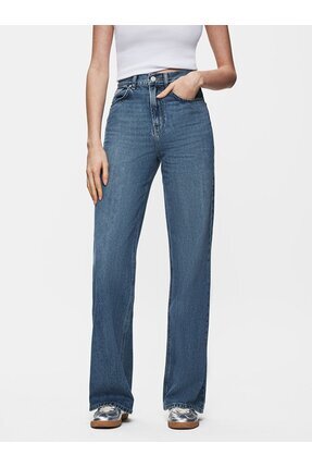 Vıonne H Geniş Paça Yüksek Bel Jean Pantolon Image 1