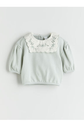 Peak Yeni Sezon Bisiklet Yaka Kız Bebek Sweatshirt ve Tayt 2'li Image 3