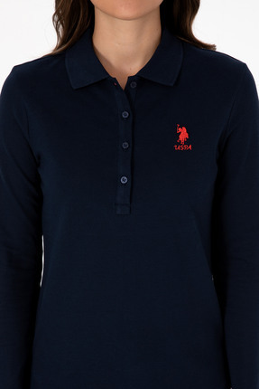 Kadın Lacivert Basic Polo Yaka Sweatshırt 50307755-VR033 Image 5