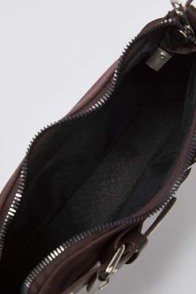 Kahverengi Kuşgözü Kemer Toka Detaylı Orta Boy Kadın Baget Omuz Çanta TAKSS25OC00069 Image 4