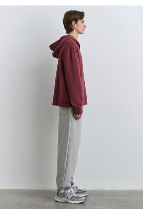 Yarı Fermuarlı Bordo Sweatshirt 0S10305-70396 Image 4