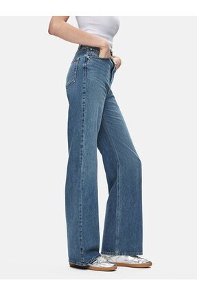 Vıonne H Geniş Paça Yüksek Bel Jean Pantolon Image 3