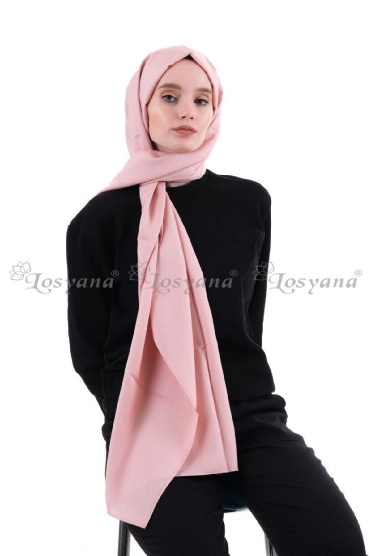 Zehra Hazır Havuz Tesettür Giyim (tesettür Giyim) Penye Şal Serisi Pudra