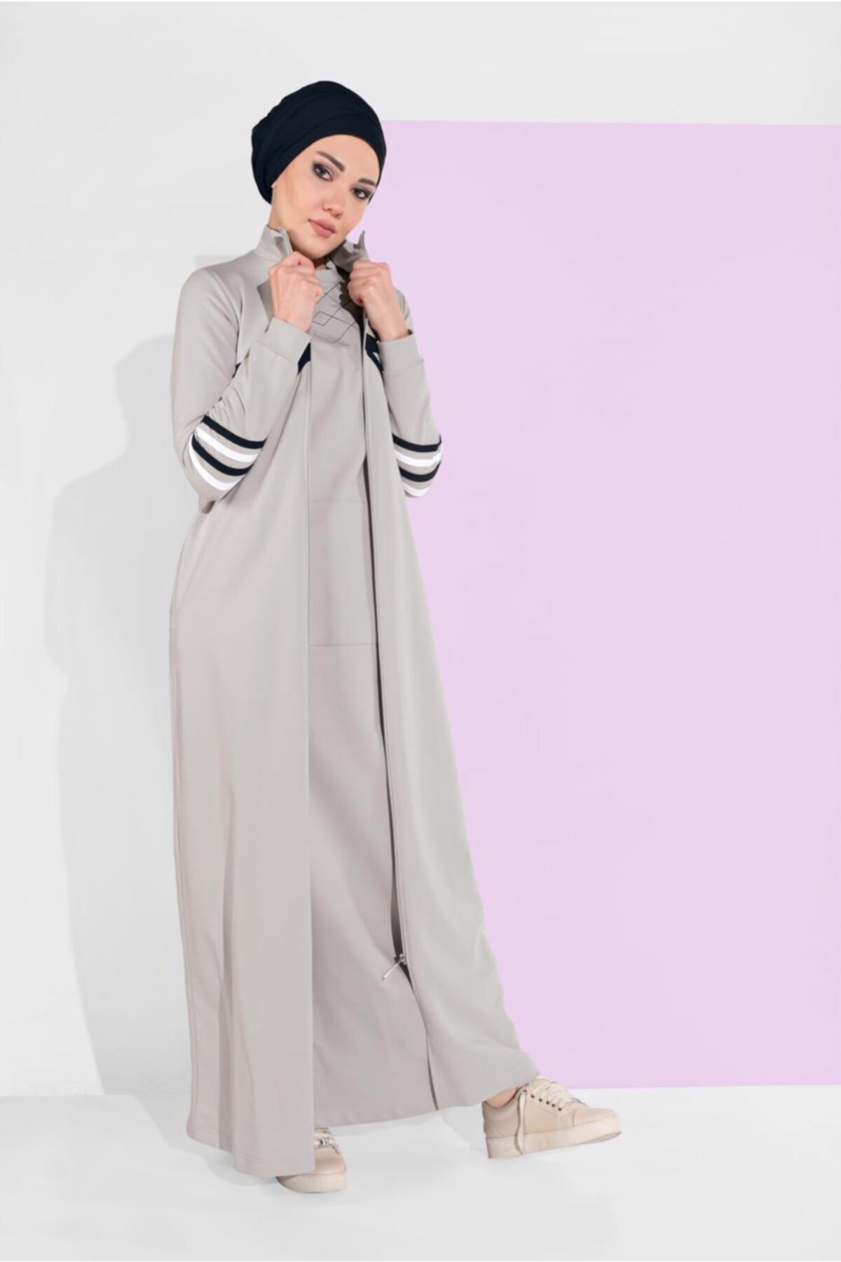 TRENDTESETTÜR Boydan Fermuarlı Spor Ferace 3519