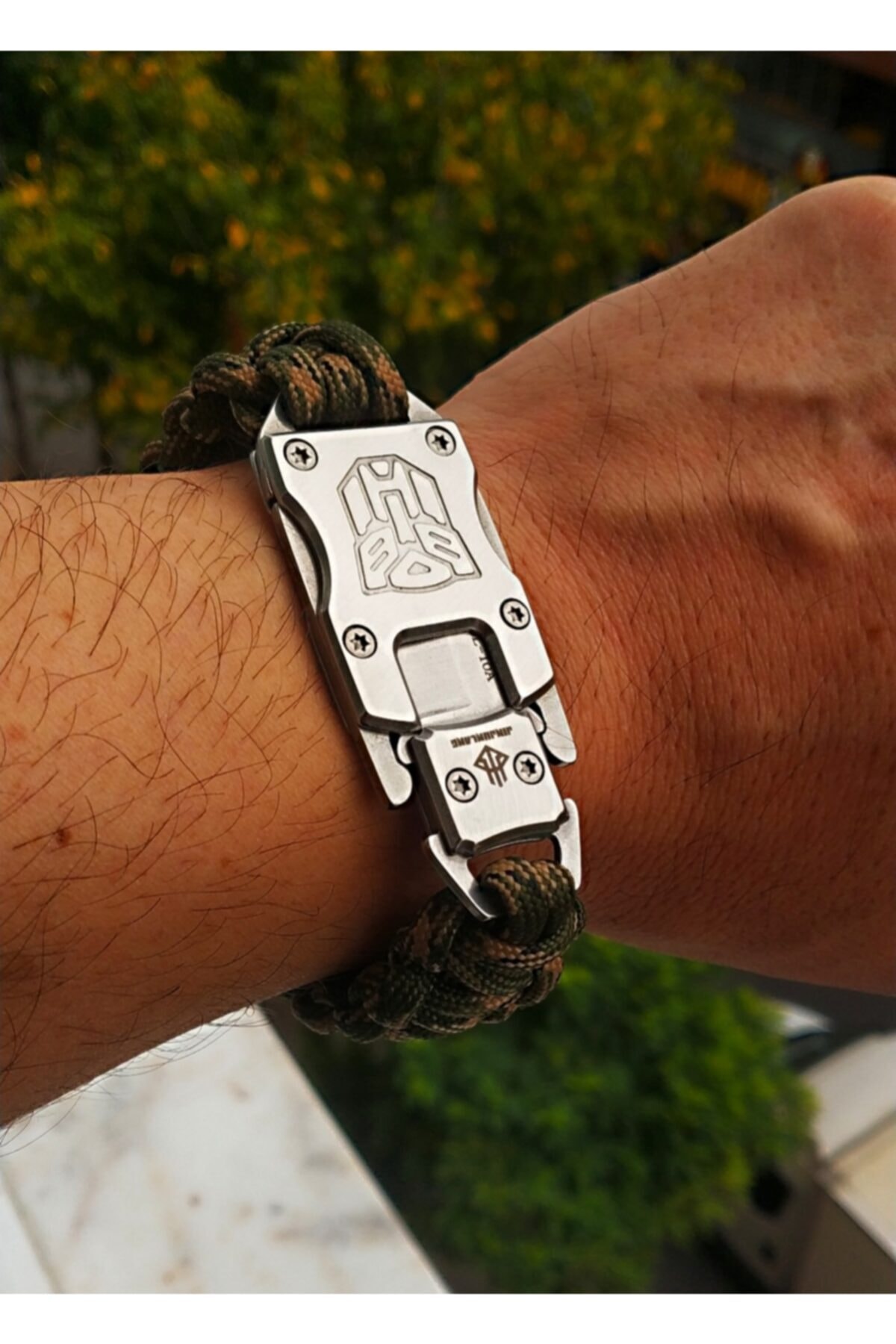 TRENDOFFİCAL Avcı Paracord Çelik Bıçaklı Bileklik Armalı Seri Sınırlı Sayıda