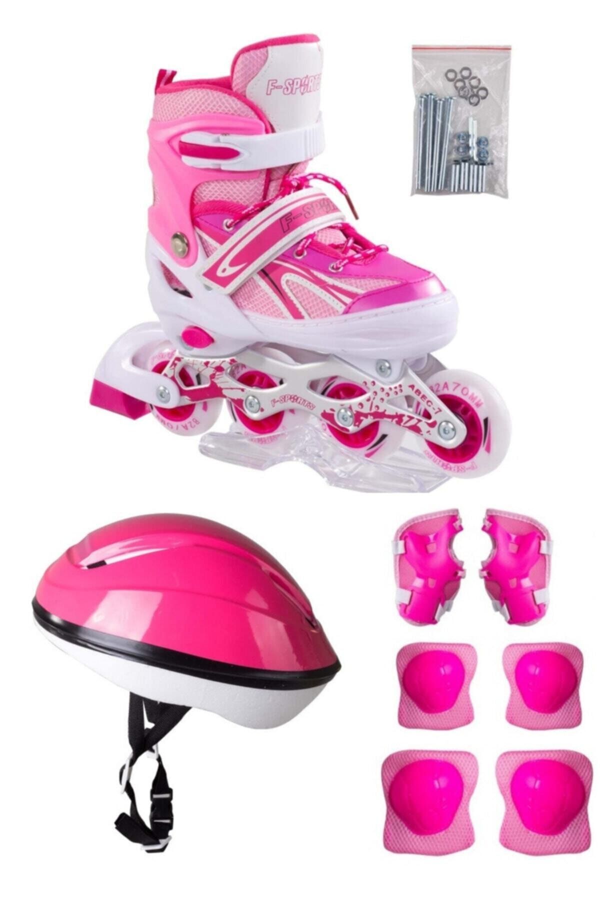 FORSACE Metal Işıklı Ayarlanabilir Paten Pembe Set