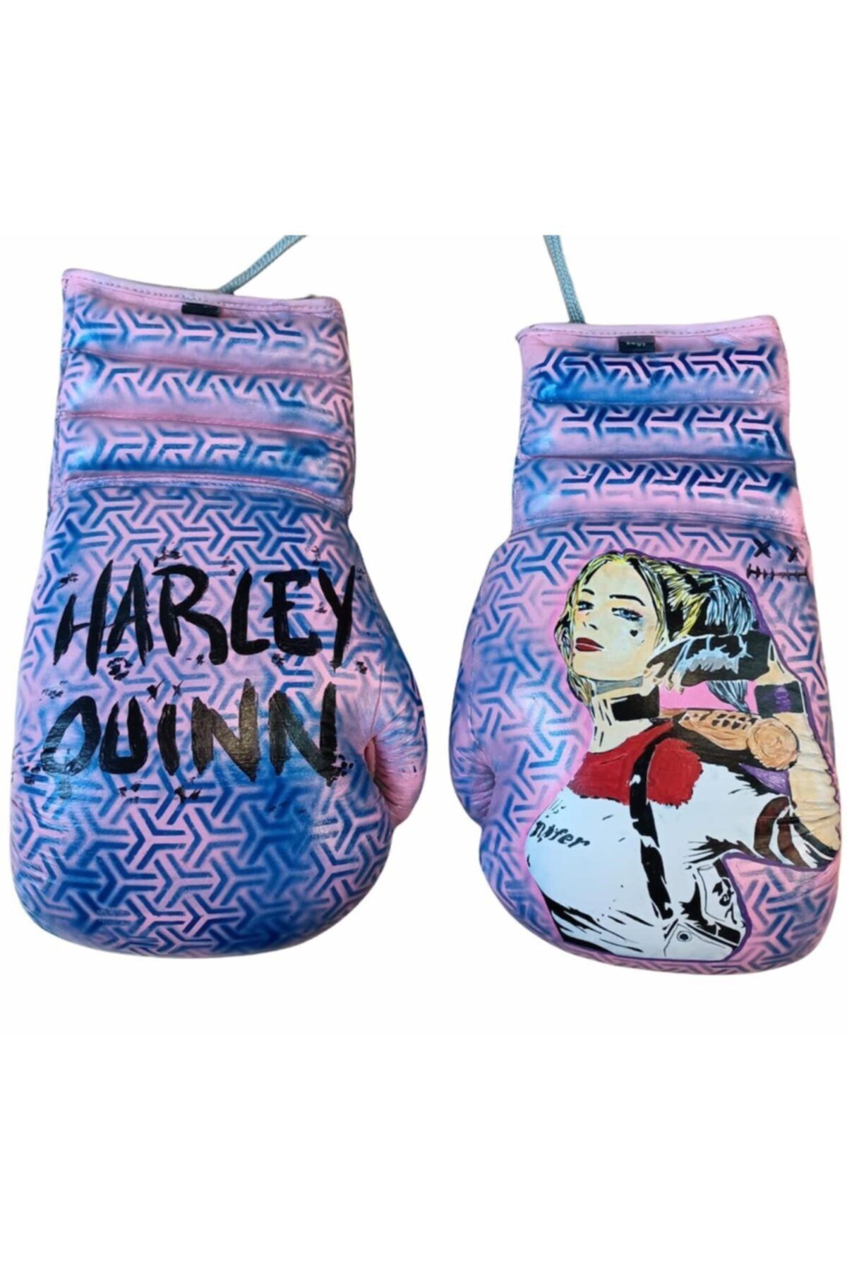 Conquer Custom Made Harley Quınn 2 Laced Deri Boks Eldiveni