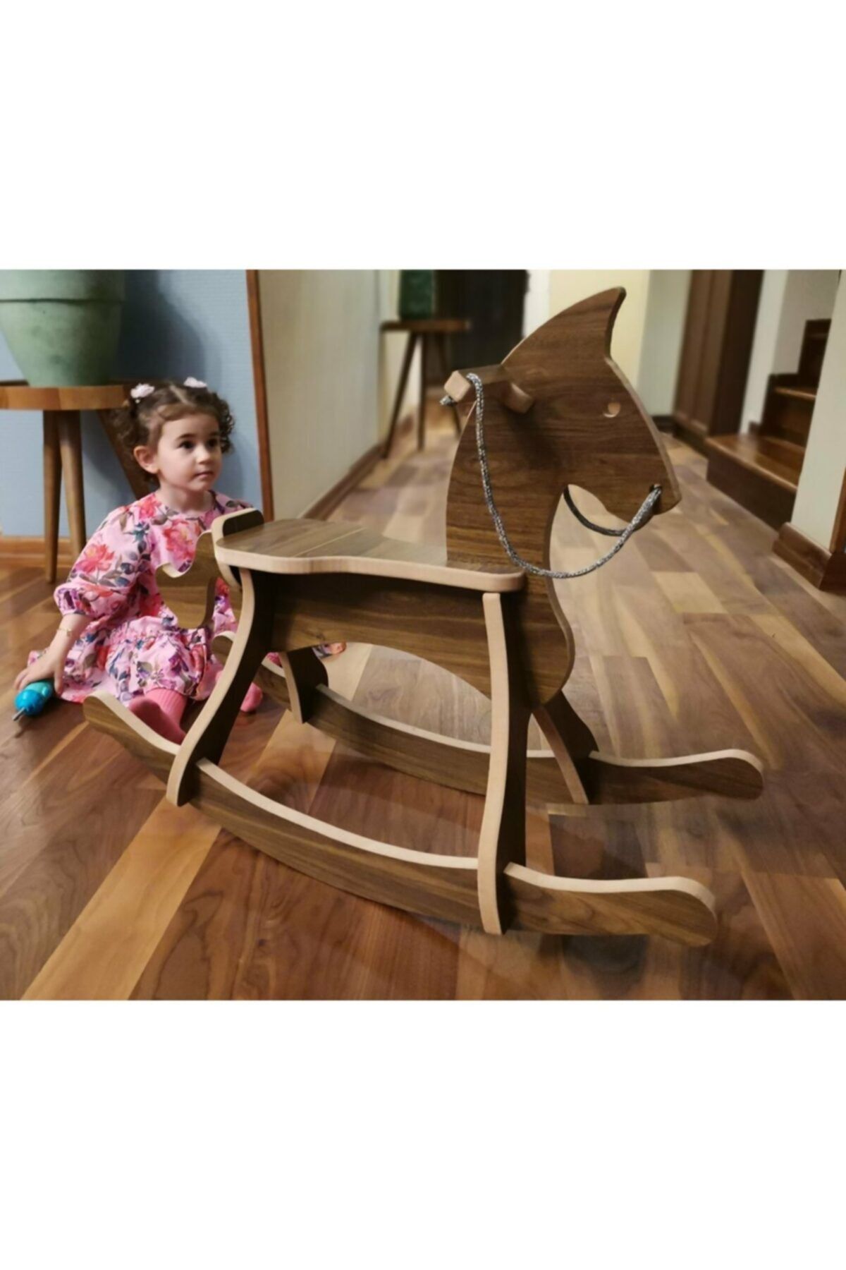 Realx Ahşap Sallanan Truva At A+kalite Ceviz Mdf