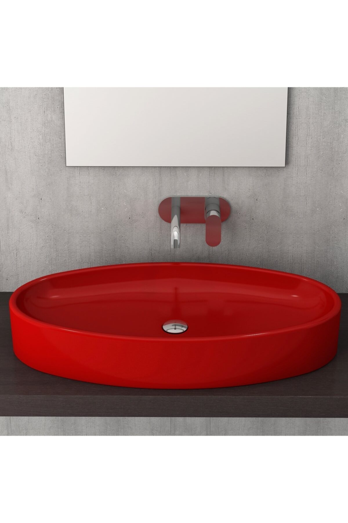 Bocchi Vessel Elips Çanak Lav. 85 Cm - Parlak Kırmızı