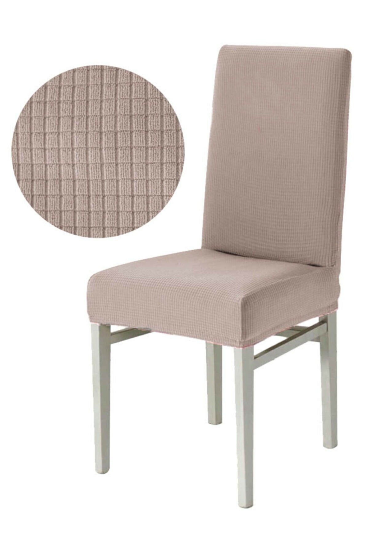 abeltrade Bambu Sandalye Kılıfı Taş Renk 6li