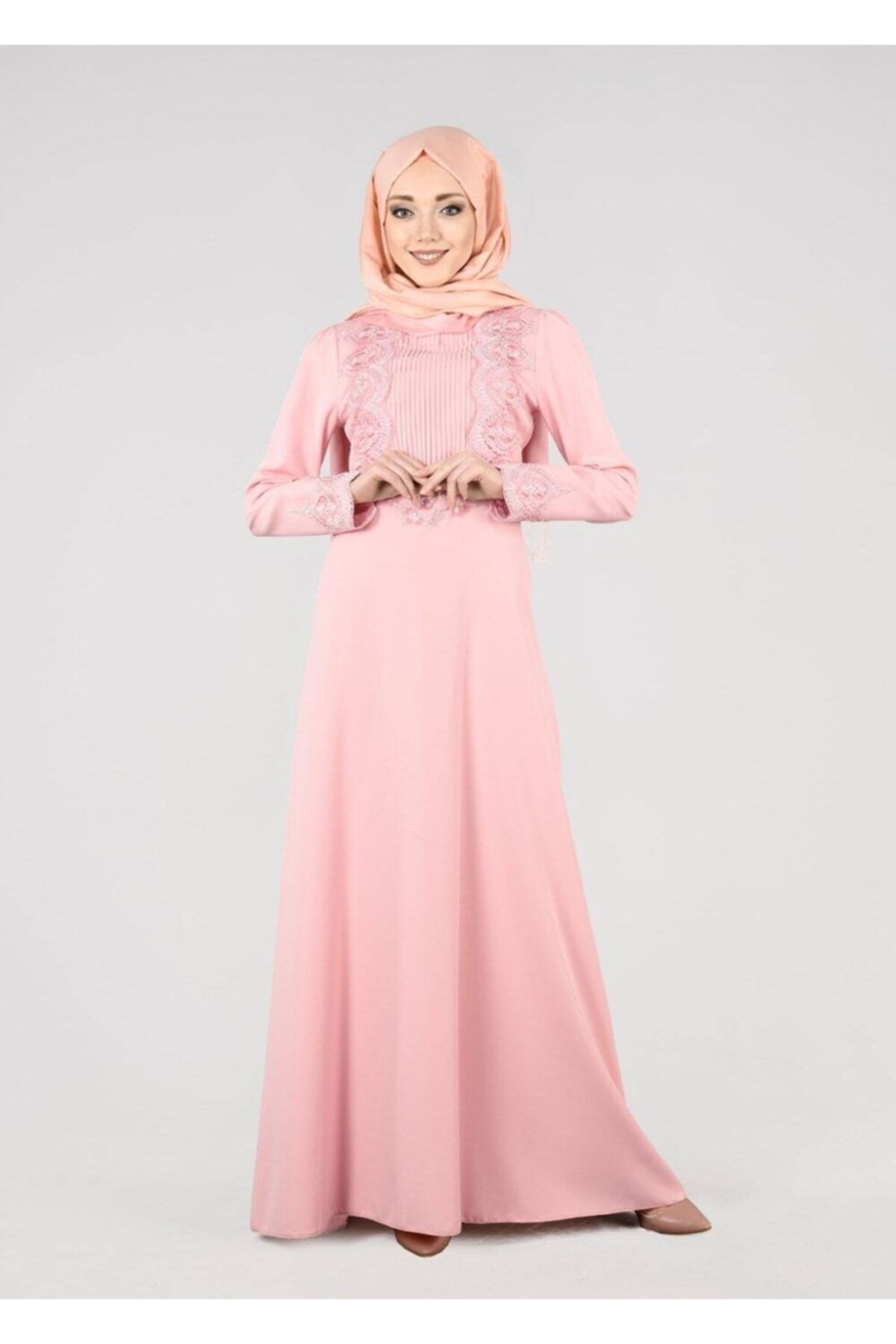 TRENDTESETTÜR T 87525 Fy Collection-güpür Detaylı Abiye Elbise