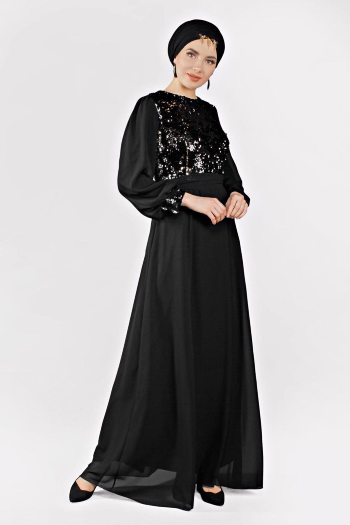 TRENDTESETTÜR Pul Payetli Abiye Elbise T 54293