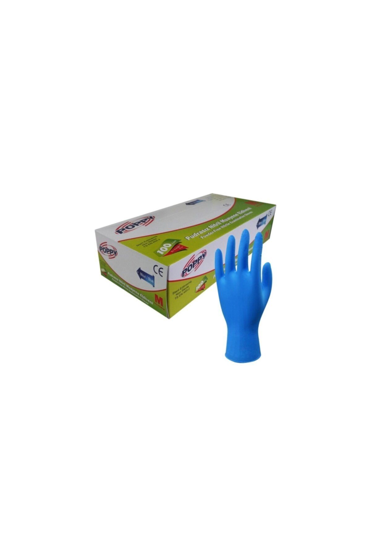 Poppy Pudrasız Nitril Mavi Eldiven Medium 100'lü