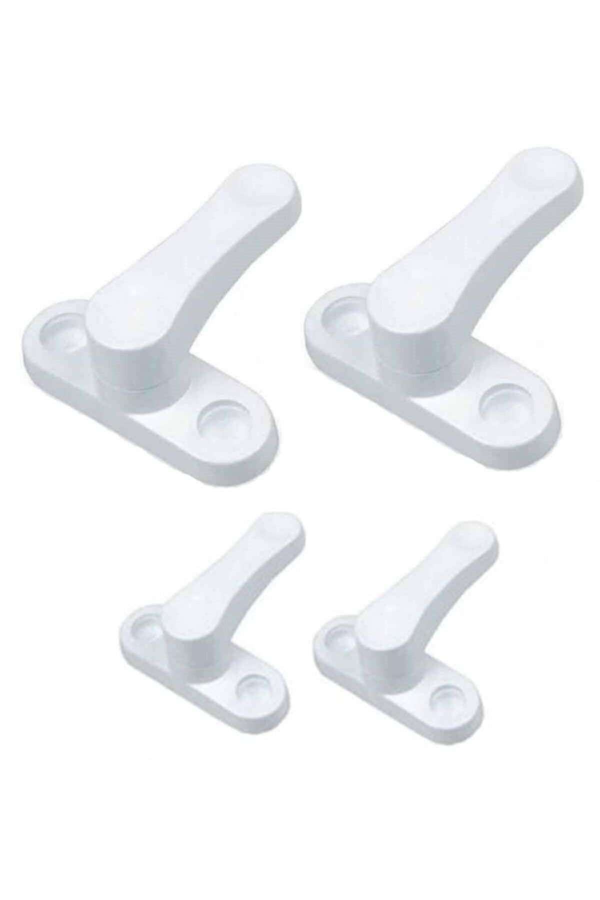 NurFeyza 10 Adet Metal Pvc Kapı Pencere Pimapen Emniyet Kilidi Çocuk Hırsız Güvenlik Mandalı - Beyaz
